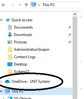 Screenshot of OneDrive's location in your file explorer