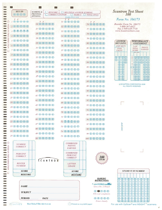 Scantron example
