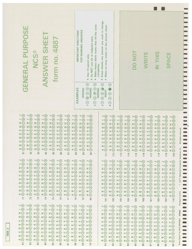 Scantron example