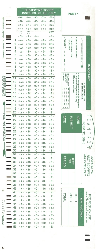Scantron example