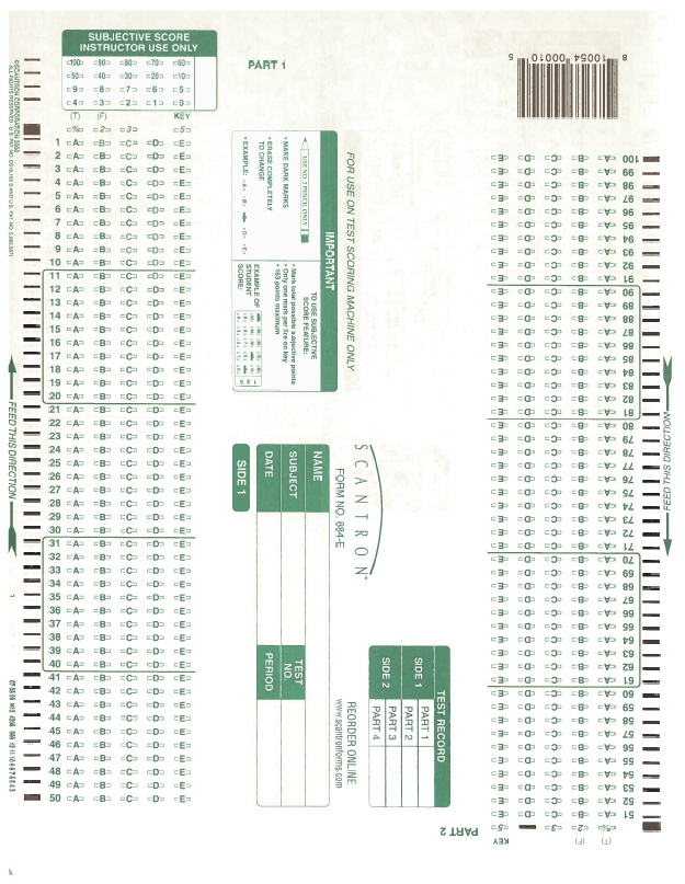 Scantron example