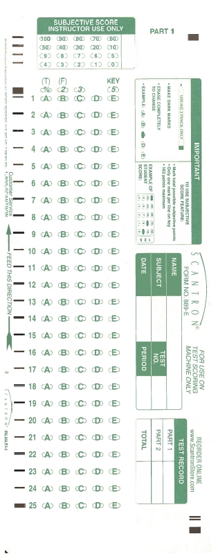 Scantron example